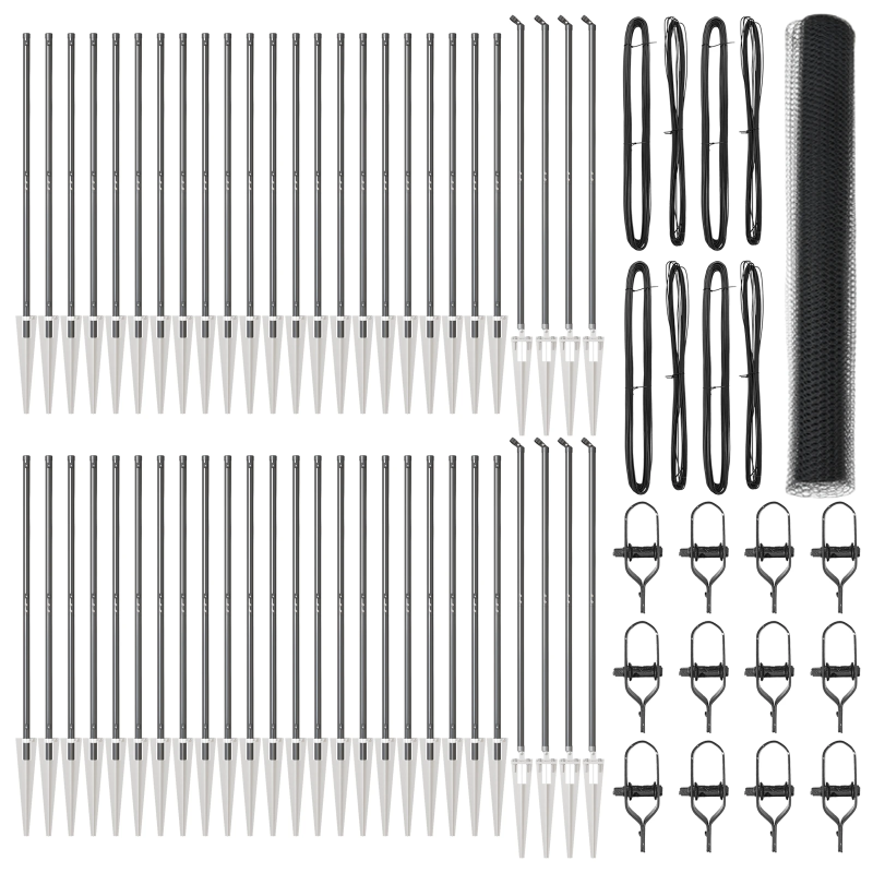 vidaXL Žoga āķis Pelēka 100 x 1,4 m ,25 mm acs, Tērauds un PVC