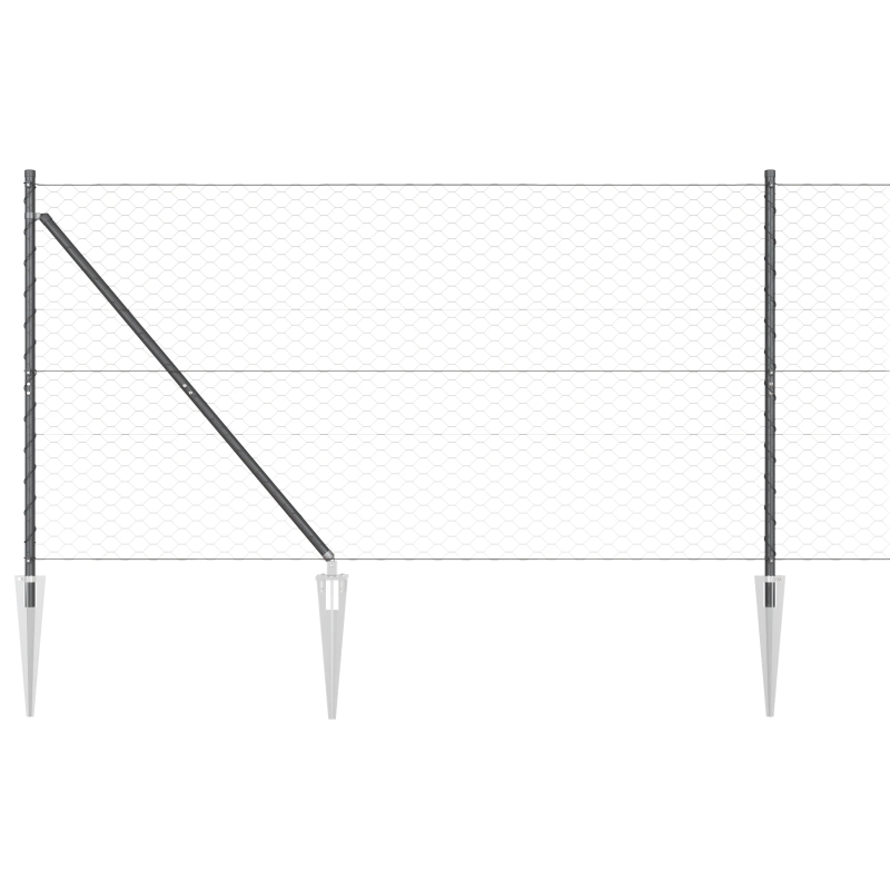 vidaXL Žoga āķis Pelēka 100 x 1,4 m ,50 mm siets, Tērauds un PVC