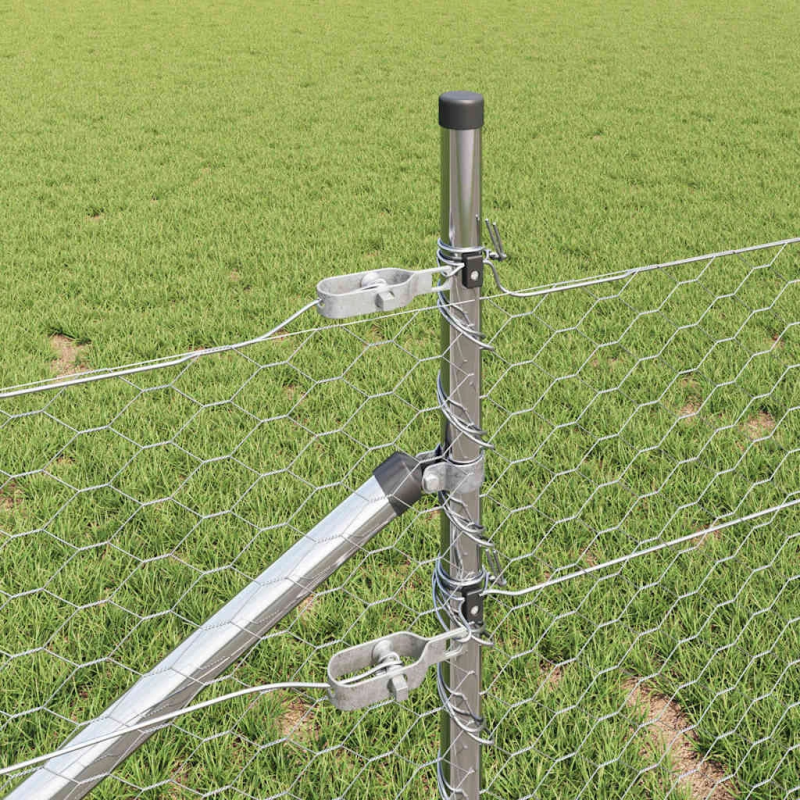 vidaXL Žoga āķis Sudraba 10 x 0,5 m ,36 mm siets, Tērauds