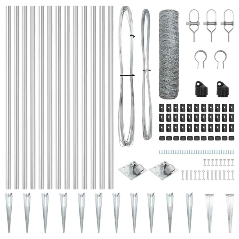 vidaXL Žoga āķis Sudraba 10 x 0,5 m ,36 mm siets, Tērauds