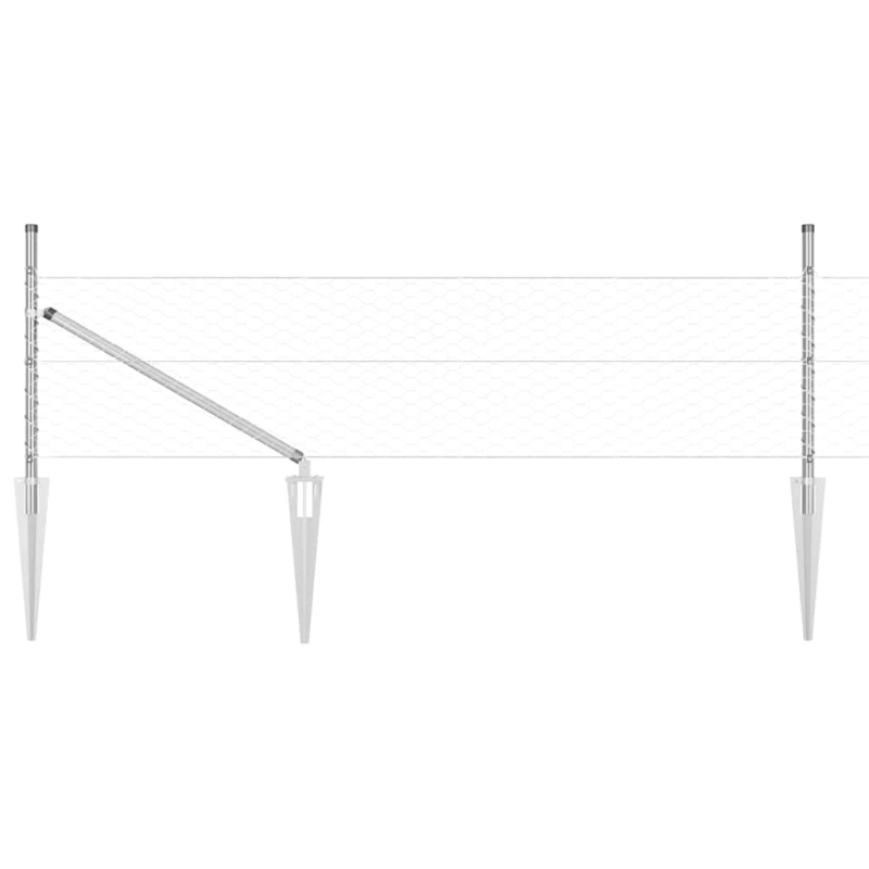 vidaXL Žoga āķis Sudraba 10 x 0,5 m ,36 mm siets, Tērauds