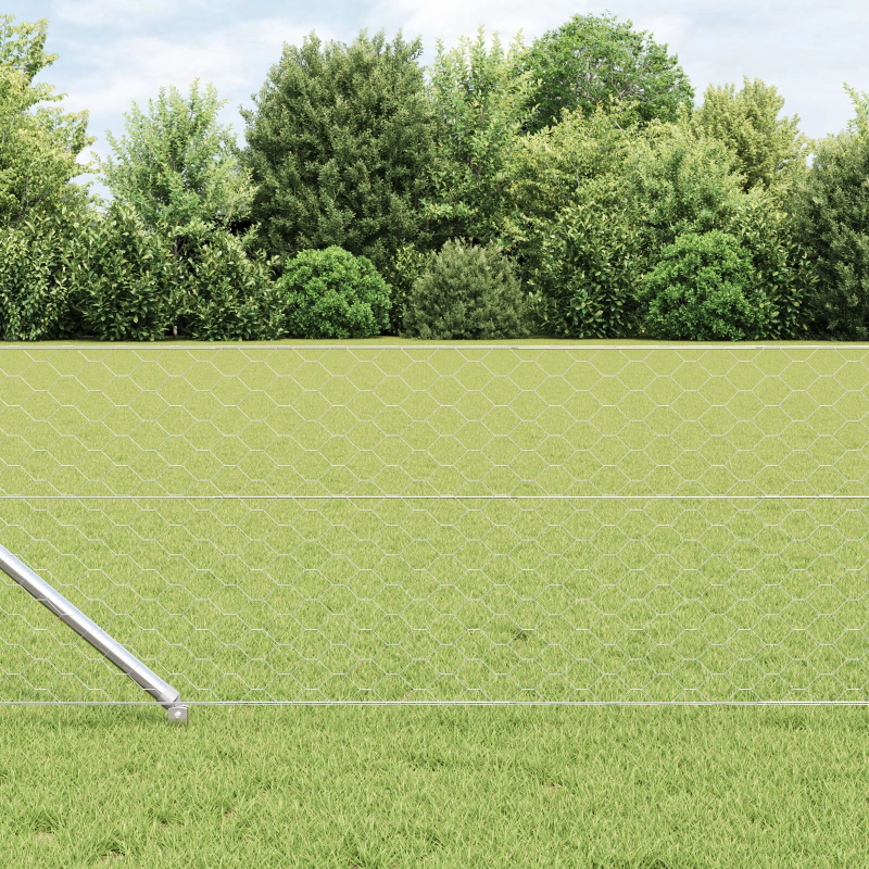 vidaXL Žoga āķis Sudraba 10 x 0,6 m ,50 mm siets, Tērauds