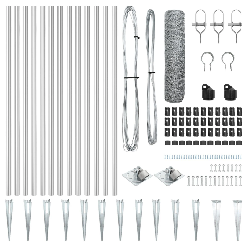 vidaXL Žoga āķis Sudraba 10 x 0,6 m ,50 mm siets, Tērauds
