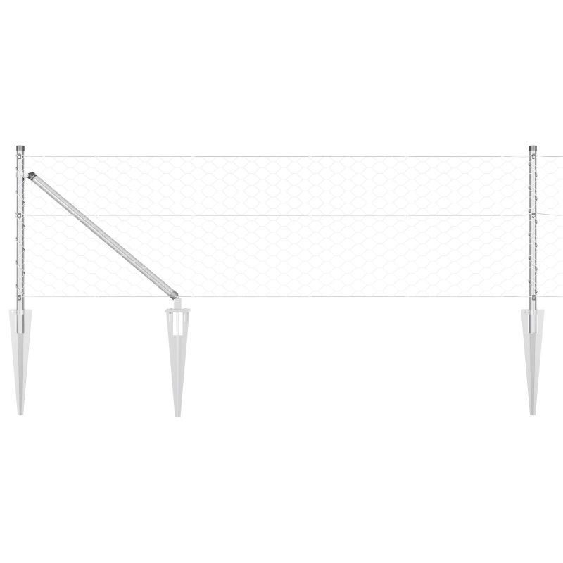 vidaXL Žoga āķis Sudraba 10 x 0,6 m ,50 mm siets, Tērauds