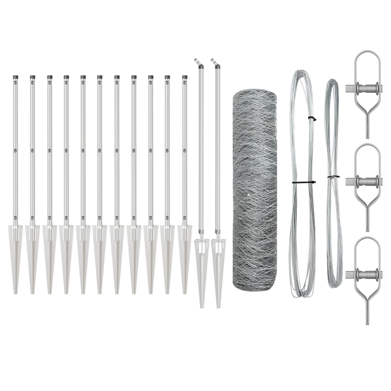 vidaXL Žoga āķis Sudraba 10 x 0,8 m ,50 mm siets, Tērauds