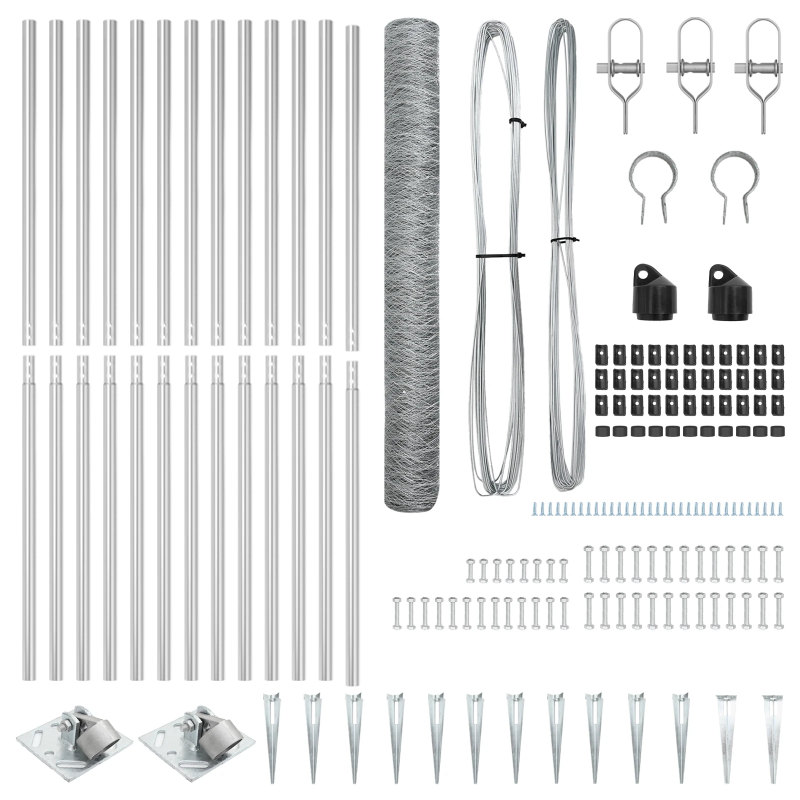 vidaXL Žoga āķis Sudraba 10 x 1,4 m ,50 mm siets, Tērauds