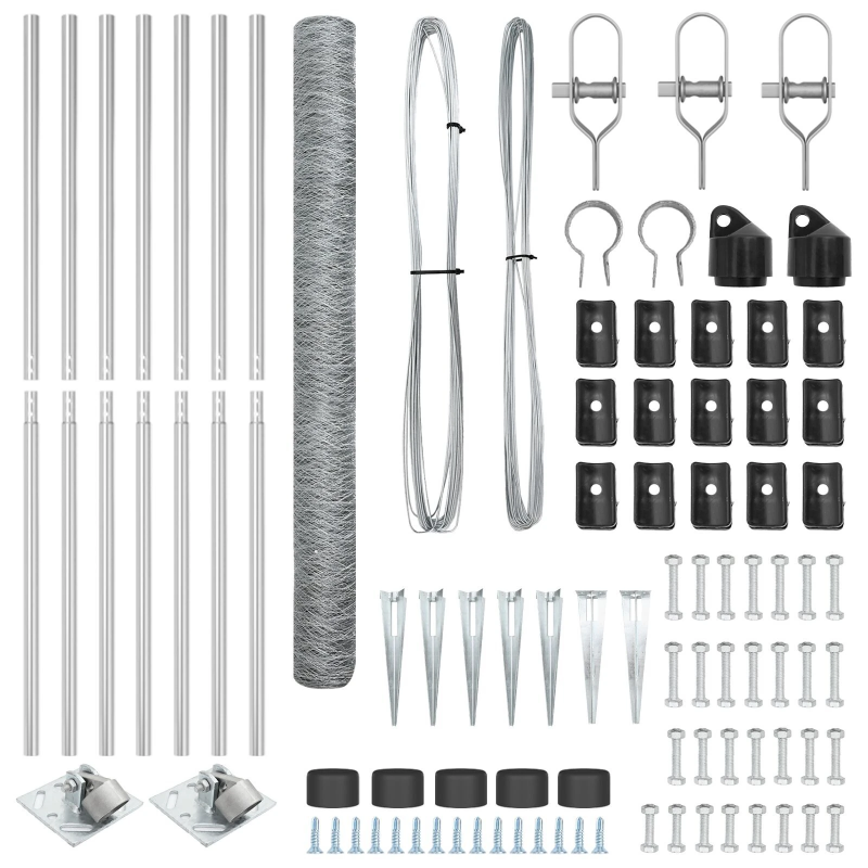 vidaXL Žoga āķis Sudraba 10 x 1,5 m ,36 mm siets, Tērauds