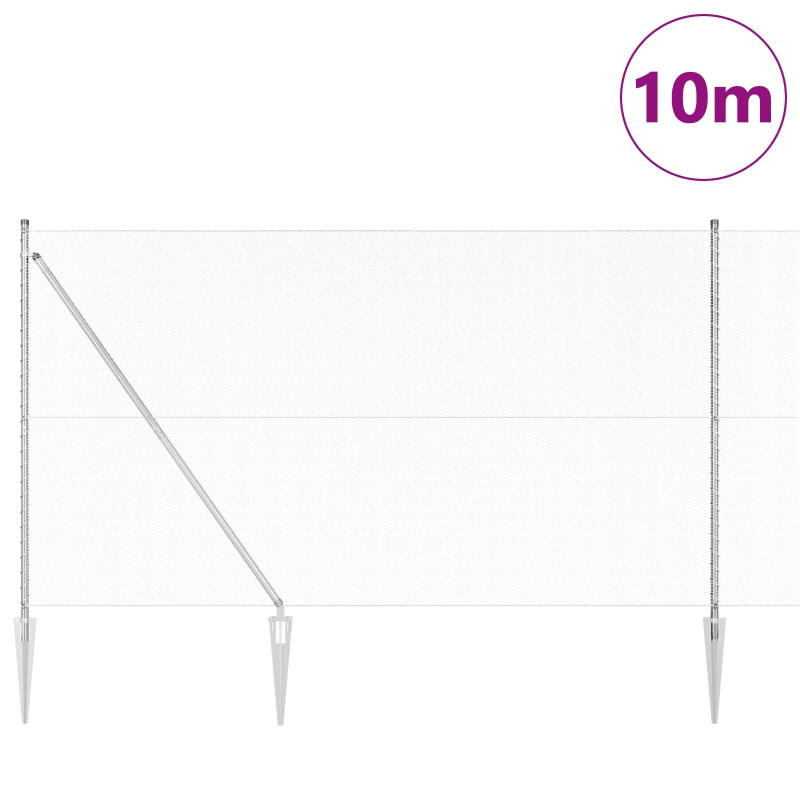 vidaXL Žoga āķis Sudraba 10 x 1,6 m ,13 mm siets, Tērauds