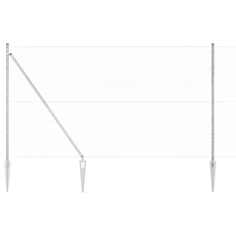 vidaXL Žoga āķis Sudraba 10 x 1,6 m ,36 mm siets, Tērauds