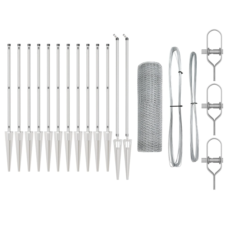 vidaXL Žoga āķis Sudraba 25 x 0,4 m ,13 mm acs, Tērauds