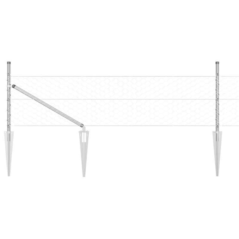 vidaXL Žoga āķis Sudraba 25 x 0,4 m ,50 mm siets, Tērauds
