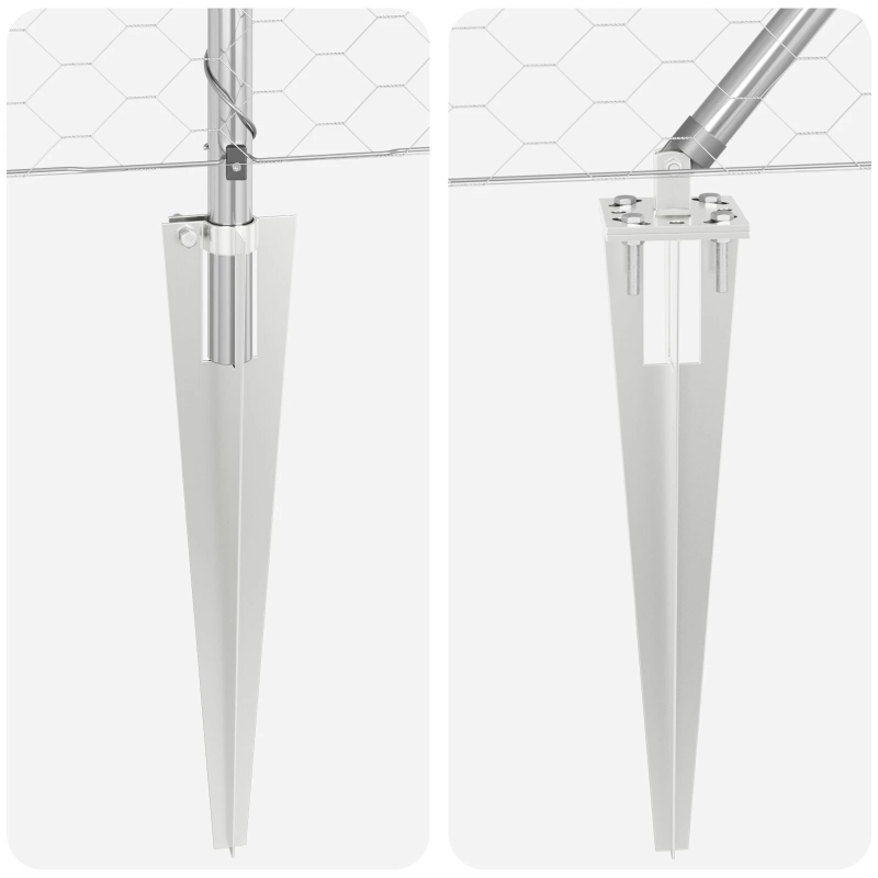 vidaXL Žoga āķis Sudraba 25 x 0,4 m ,50 mm siets, Tērauds