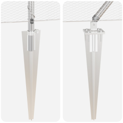 vidaXL Žoga āķis Sudraba 25 x 0,5 m ,13 mm sieta, Tērauds