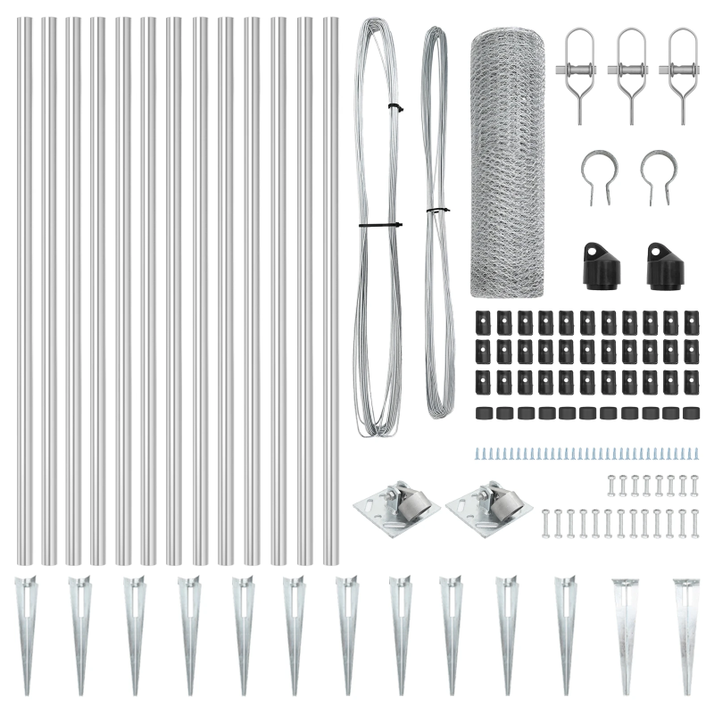 vidaXL Žoga āķis Sudraba 25 x 0,5 m ,13 mm sieta, Tērauds