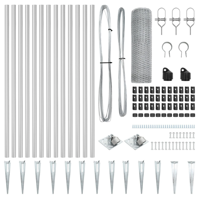 vidaXL Žoga āķis Sudraba 25 x 0,6 m ,25 mm sieta, Tērauds