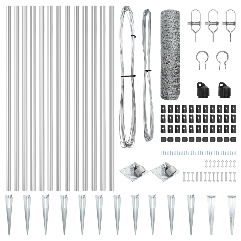 vidaXL Žoga āķis Sudraba 25 x 0,8 m ,50 mm siets, Tērauds