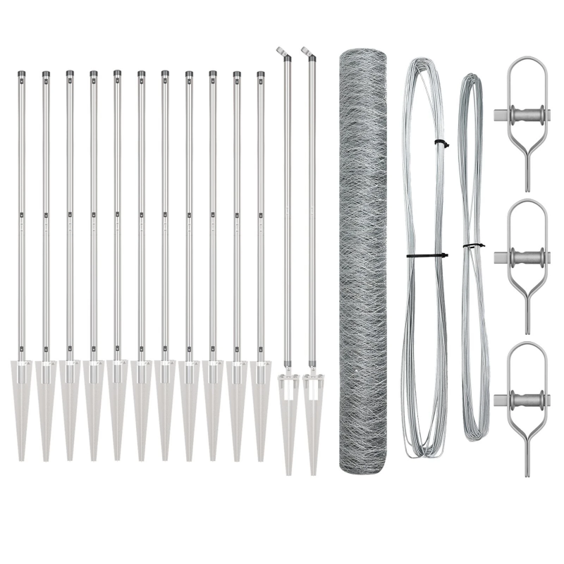 vidaXL Žoga āķis Sudraba 25 x 1,2 m ,36 mm siets, Tērauds