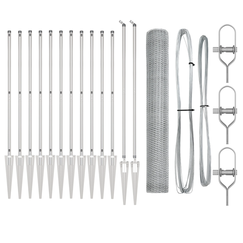 vidaXL Žoga āķis Sudraba 25 x 1,4 m ,13 mm acs, Tērauds