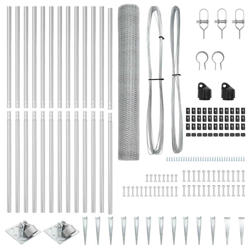 vidaXL Žoga āķis Sudraba 25 x 1,4 m ,13 mm acs, Tērauds