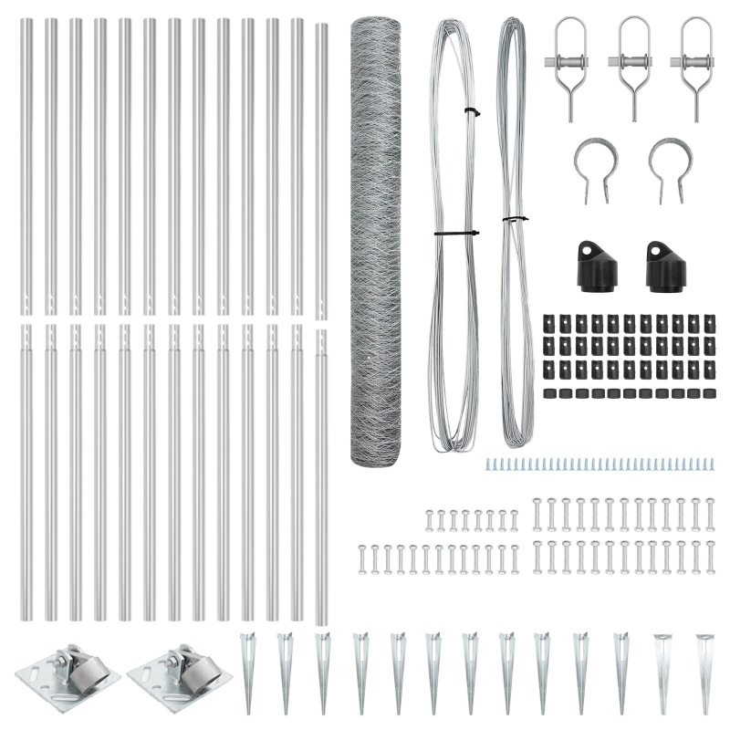 vidaXL Žoga āķis Sudraba 25 x 1,4 m ,36 mm siets, Tērauds