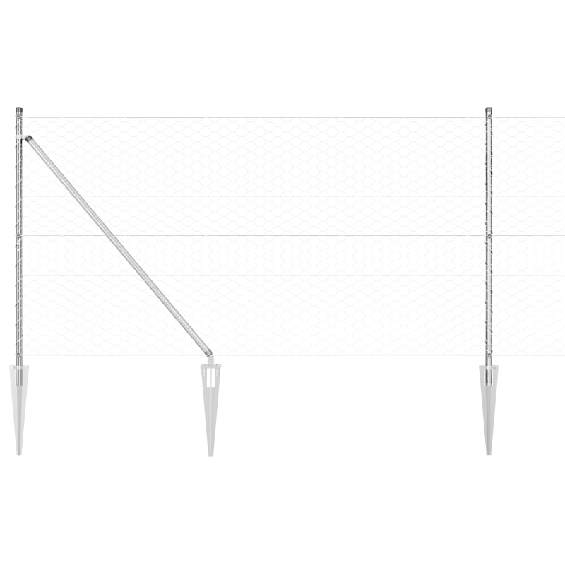 vidaXL Žoga āķis Sudraba 25 x 1,4 m ,50 mm tīkls, Tērauds