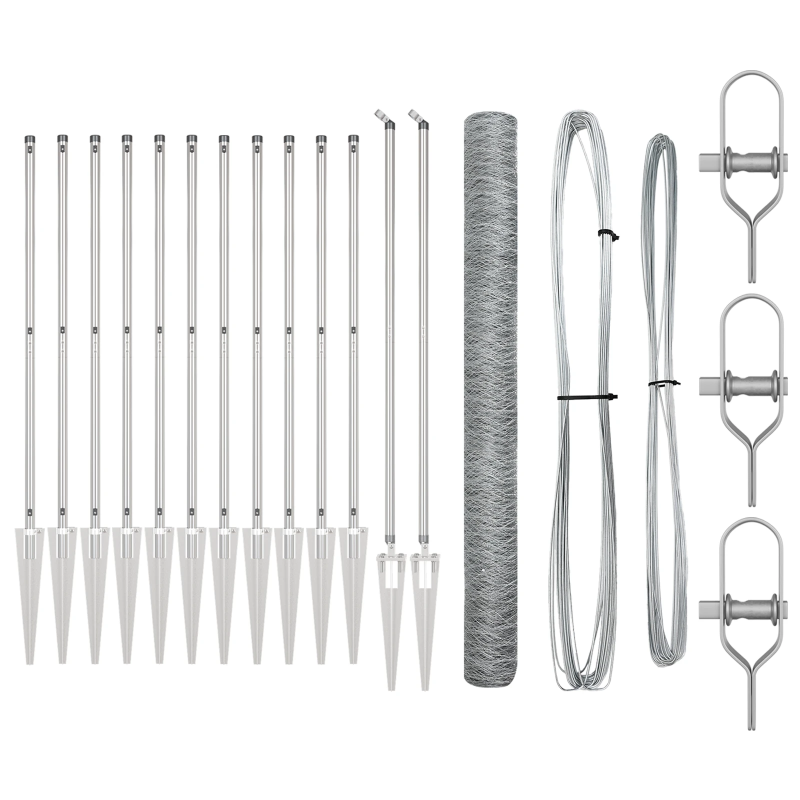 vidaXL Žoga āķis Sudraba 25 x 1,5 m ,50 mm siets, Tērauds
