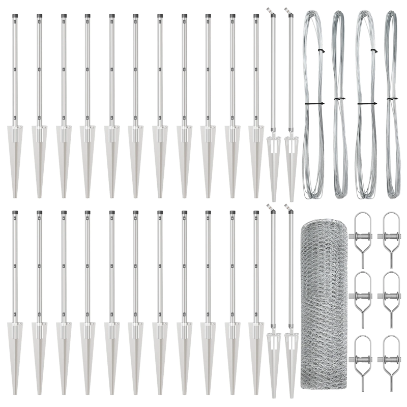 vidaXL Žoga āķis Sudraba 50 x 0,6 m ,25 mm acs, Tērauds