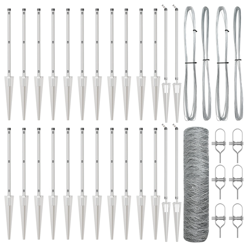 vidaXL Žoga āķis Sudraba 50 x 0,8 m ,50 mm siets, Tērauds