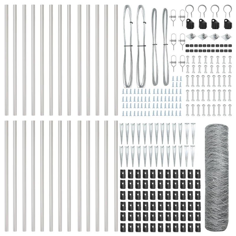 vidaXL Žoga āķis Sudraba 50 x 1 m ,50 mm sieta, Tērauds