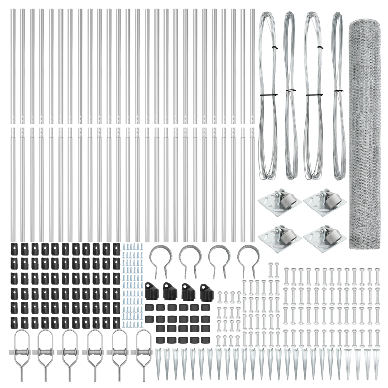 vidaXL Žoga āķis Sudraba 50 x 1,2 m ,13 mm siets, Tērauds