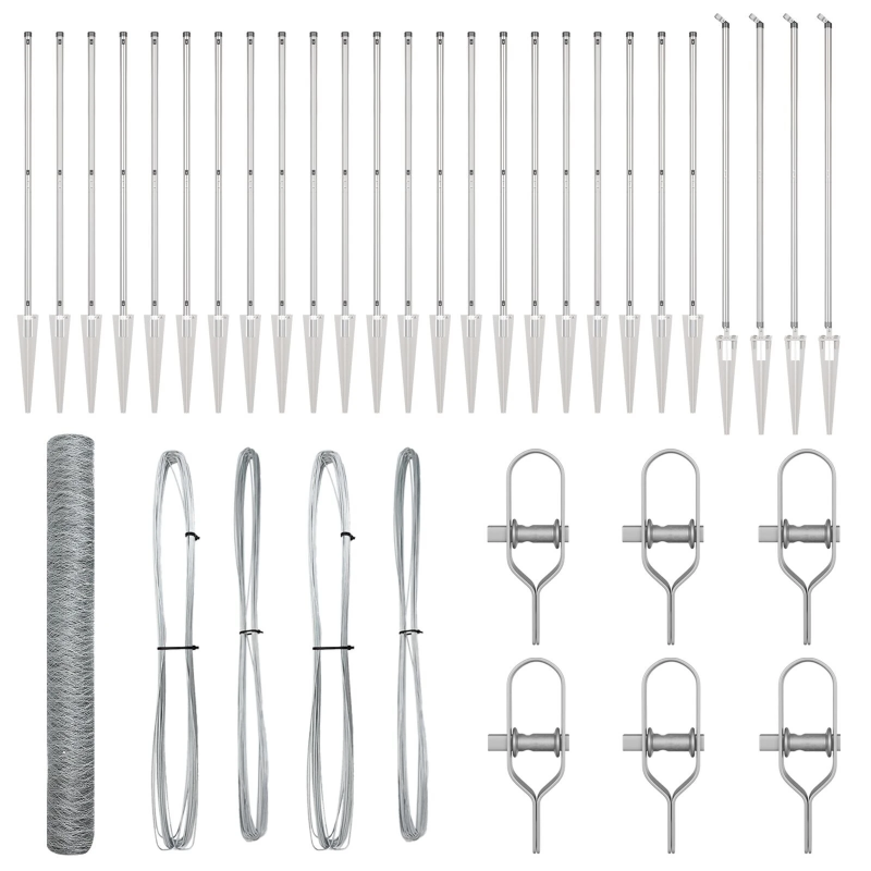 vidaXL Žoga āķis Sudraba 50 x 1,2 m ,36 mm siets, Tērauds