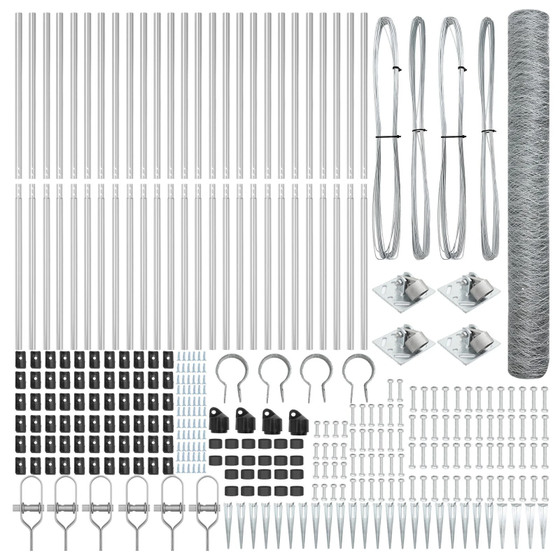 vidaXL Žoga āķis Sudraba 50 x 1,2 m ,36 mm siets, Tērauds