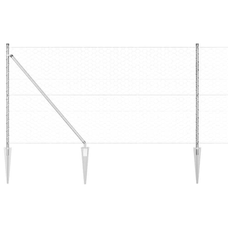 vidaXL Žoga āķis Sudraba 50 x 1,2 m ,50 mm acs, Tērauds