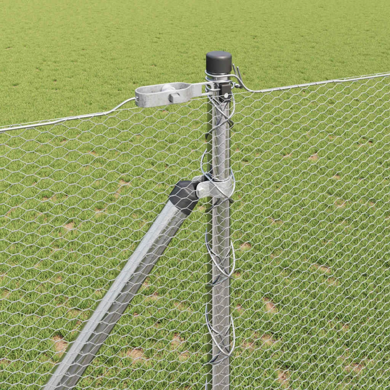 vidaXL Žoga āķis Sudraba 50 x 1,4 m ,13 mm acs, Tērauds