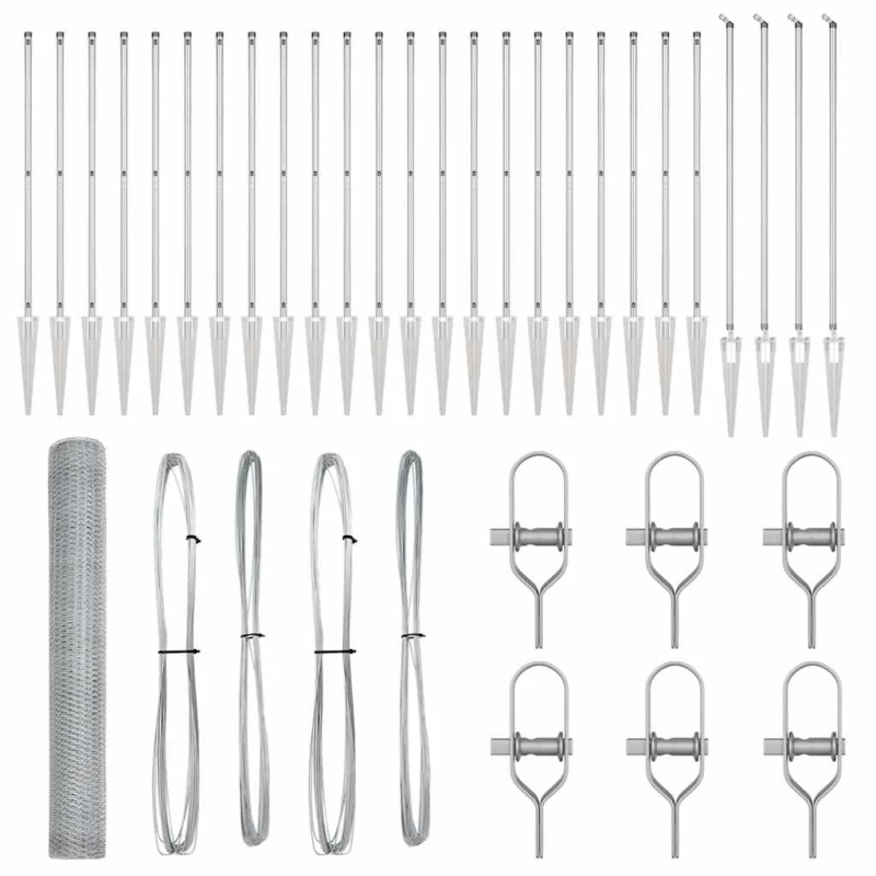 vidaXL Žoga āķis Sudraba 50 x 1,4 m ,13 mm acs, Tērauds