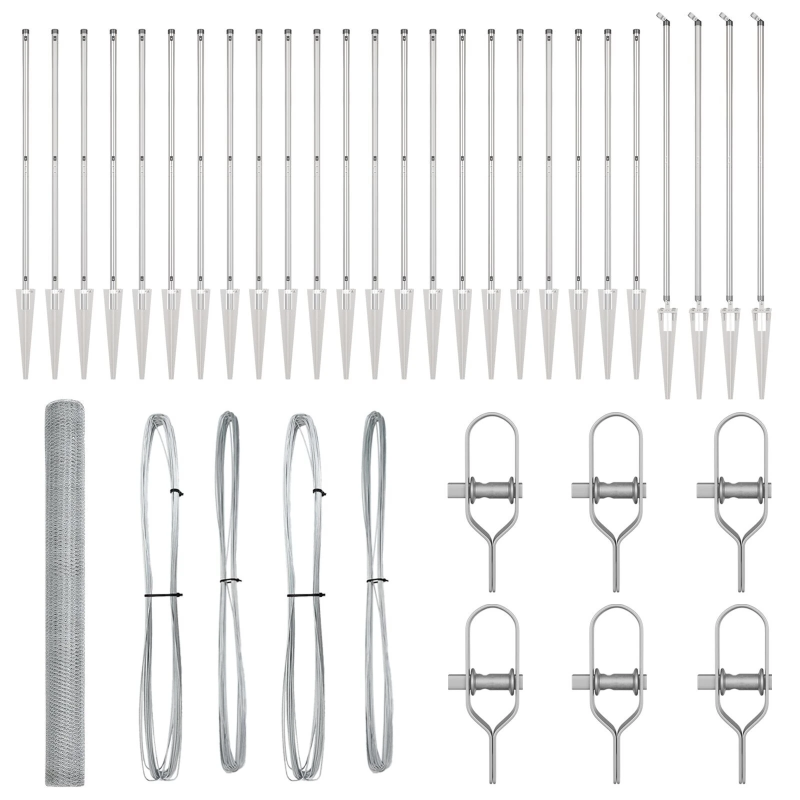 vidaXL Žoga āķis Sudraba 50 x 1,5 m ,13 mm siets, Tērauds