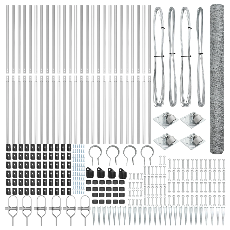 vidaXL Žoga āķis Sudraba 50 x 1,5 m ,50 mm siets, Tērauds