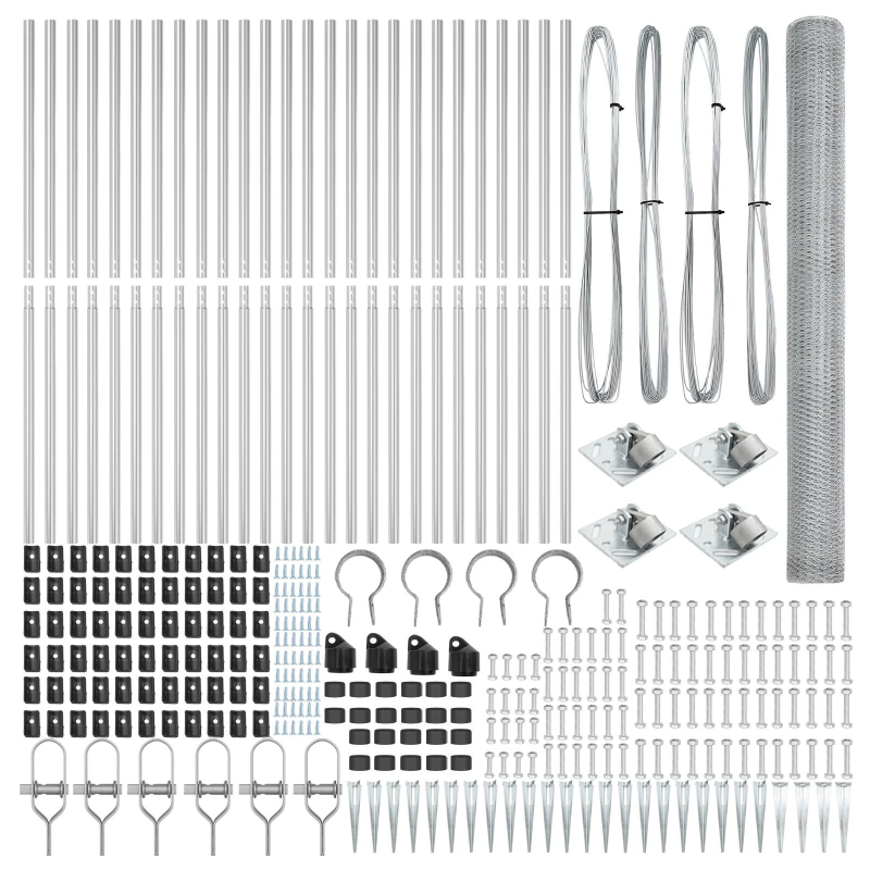vidaXL Žoga āķis Sudraba 50 x 1,6 m ,13 mm acs, Tērauds