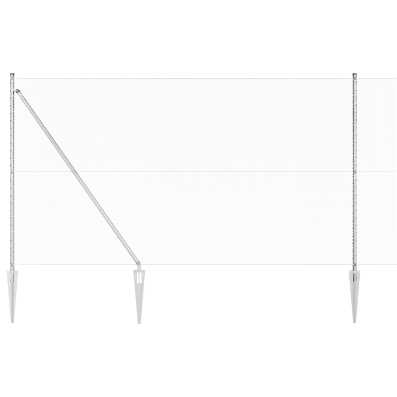 vidaXL Žoga āķis Sudraba 50 x 1,6 m ,13 mm acs, Tērauds