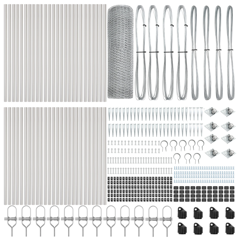 vidaXL Žoga āķis Sudraba 100 x 0,5 m ,13 mm acs, Tērauds