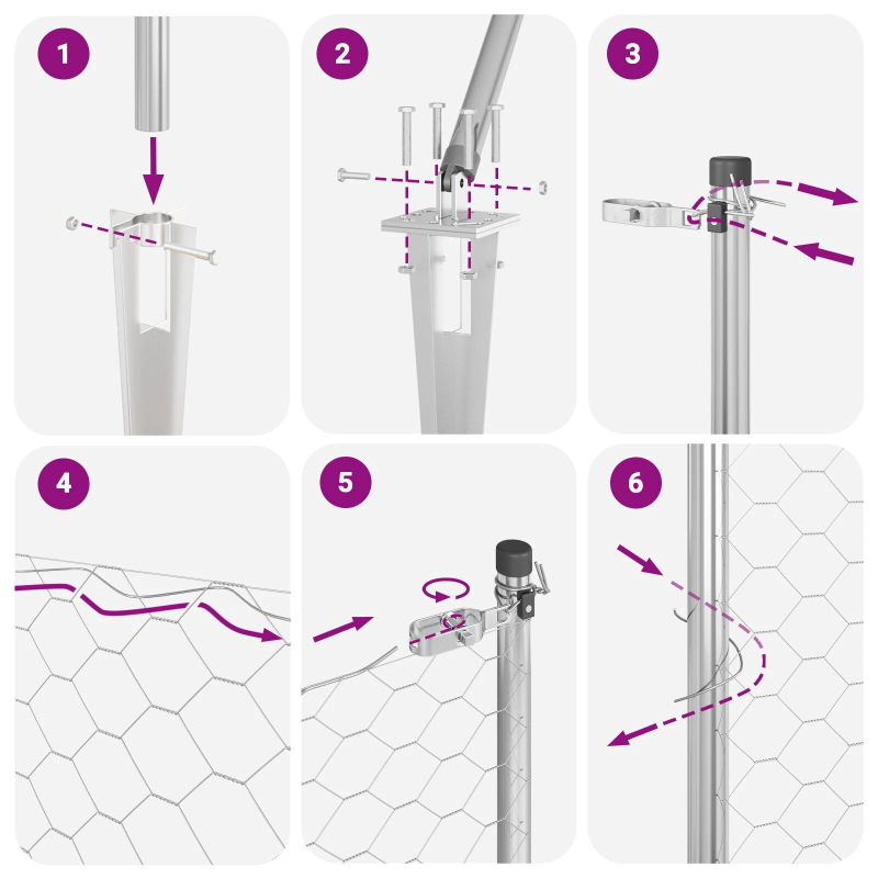 vidaXL Žoga āķis Sudraba 100 x 0,6 m ,36 mm acs, Tērauds