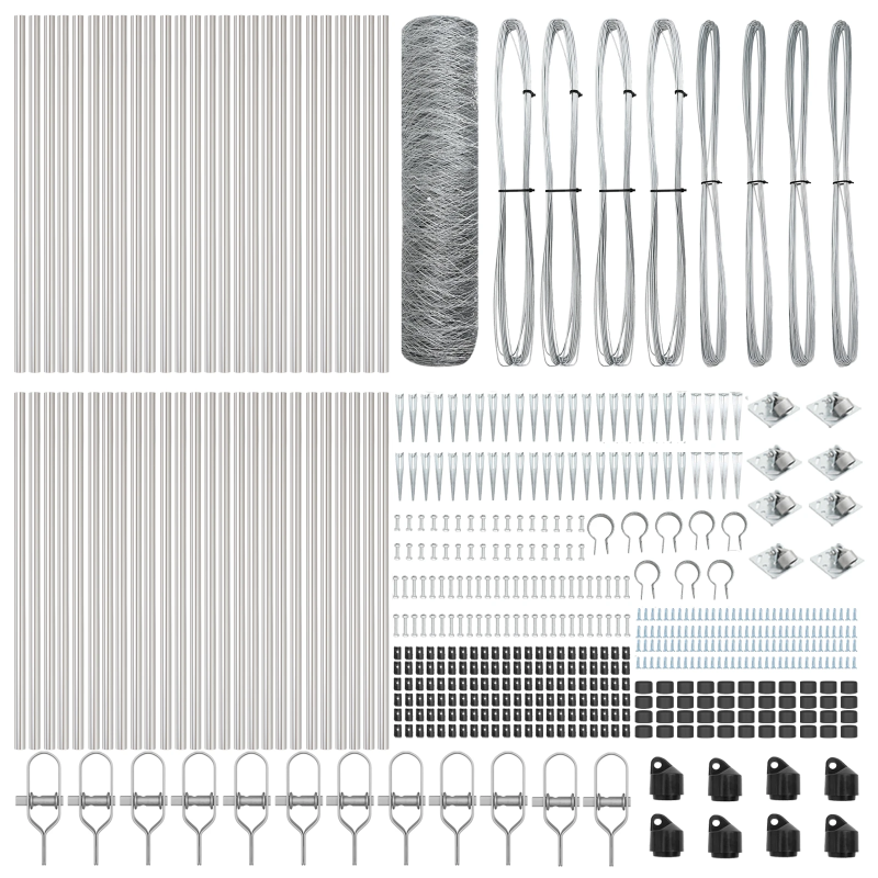 vidaXL Žoga āķis Sudraba 100 x 0,6 m ,50 mm acs, Tērauds