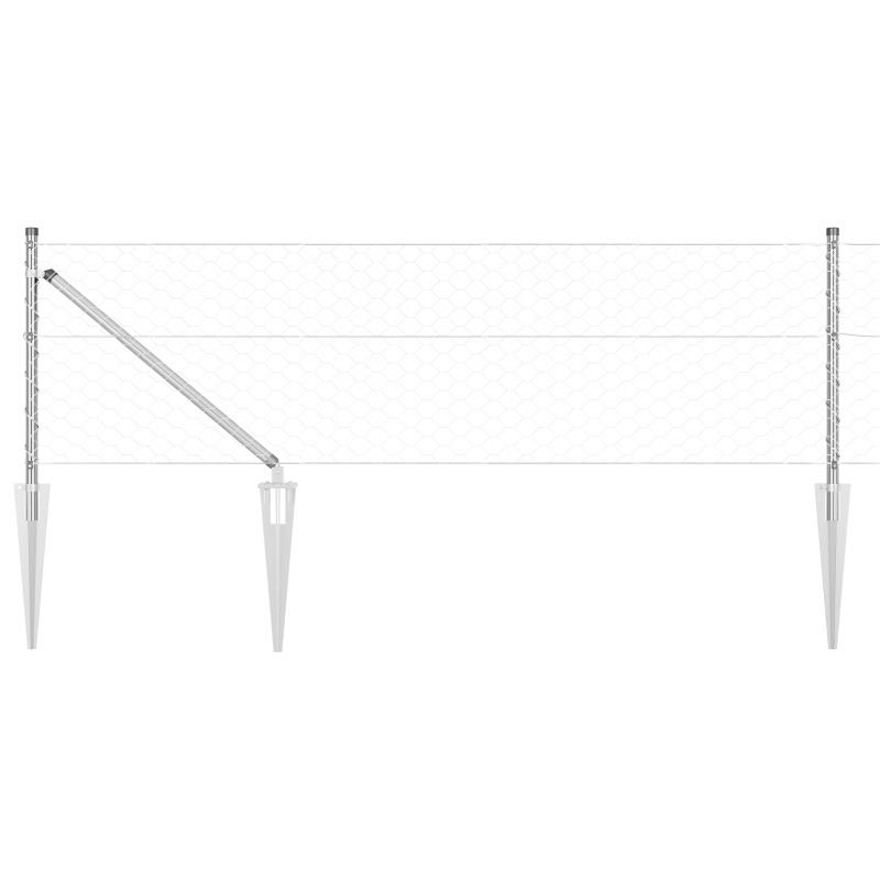 vidaXL Žoga āķis Sudraba 100 x 0,6 m ,50 mm acs, Tērauds