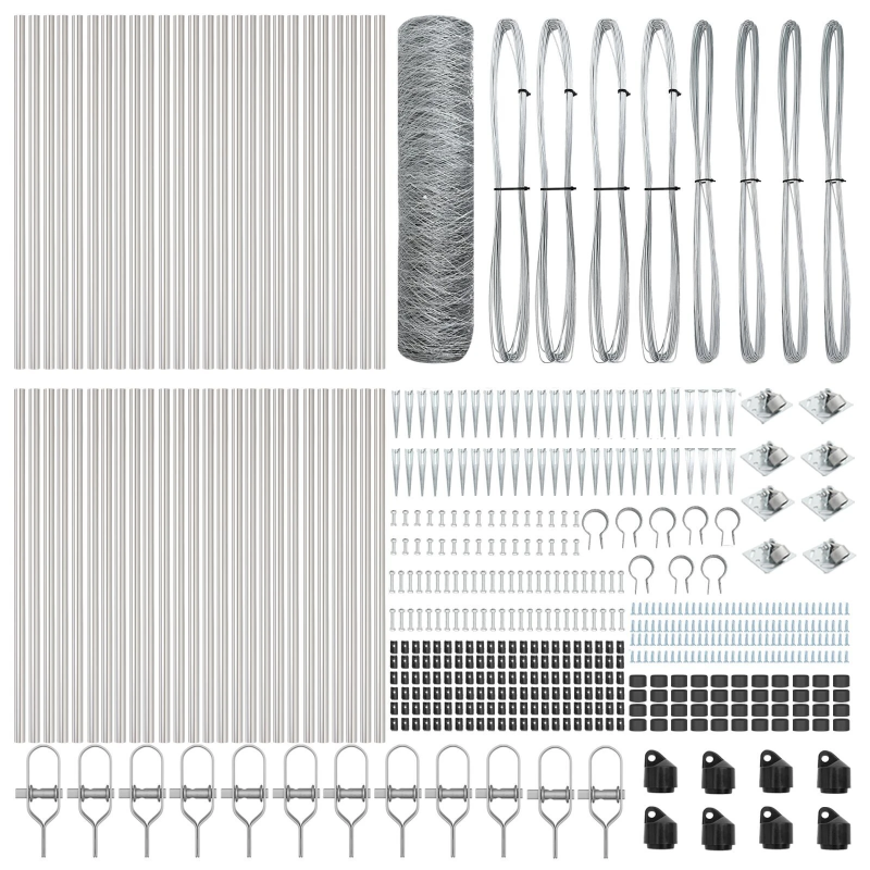 vidaXL Žoga āķis Sudraba 100 x 0,8 m ,36 mm sieta, Tērauds