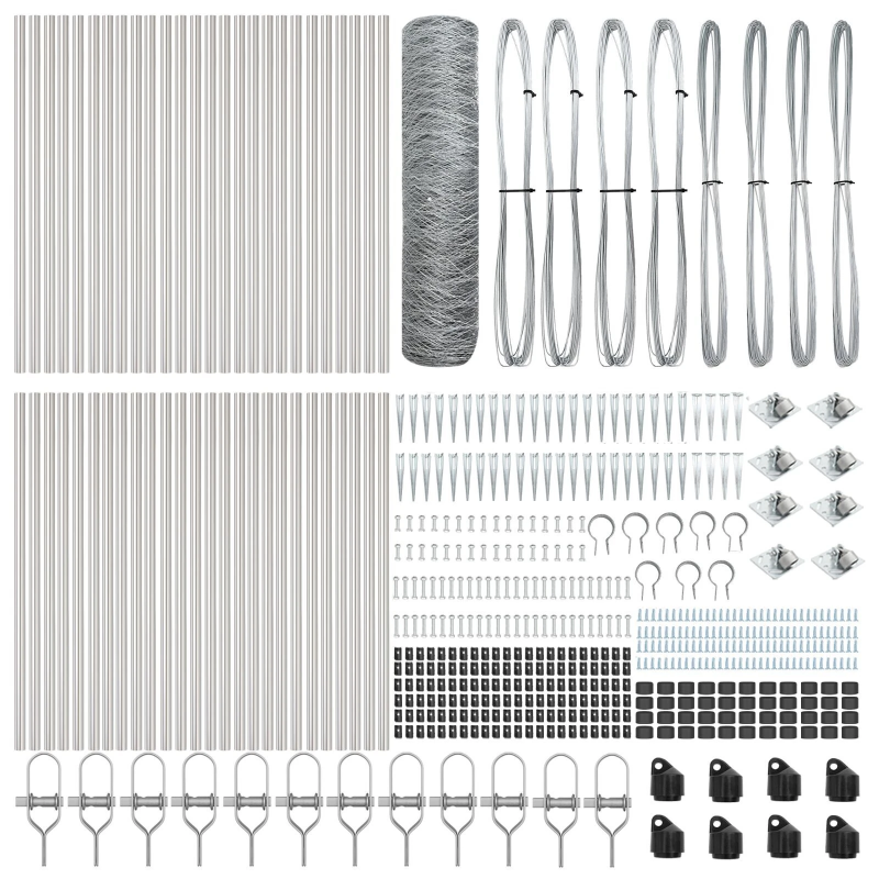 vidaXL Žoga āķis Sudraba 100 x 0,8 m ,50 mm acs, Tērauds