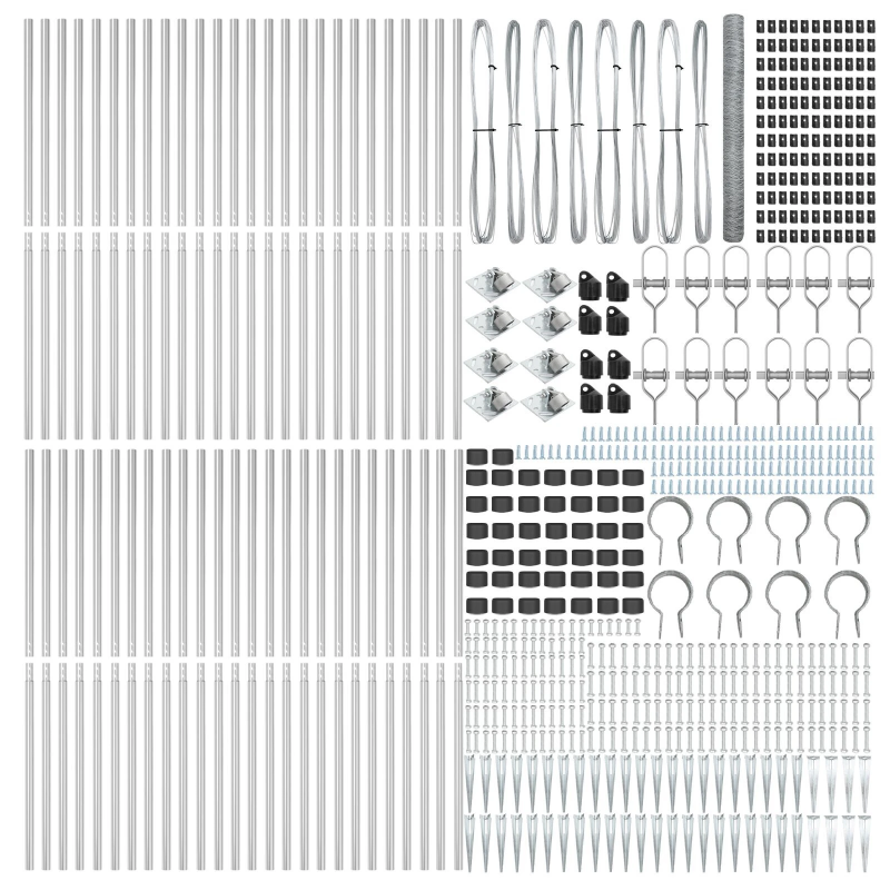 vidaXL Žoga āķis Sudraba 100 x 1,5 m ,36 mm siets, Tērauds