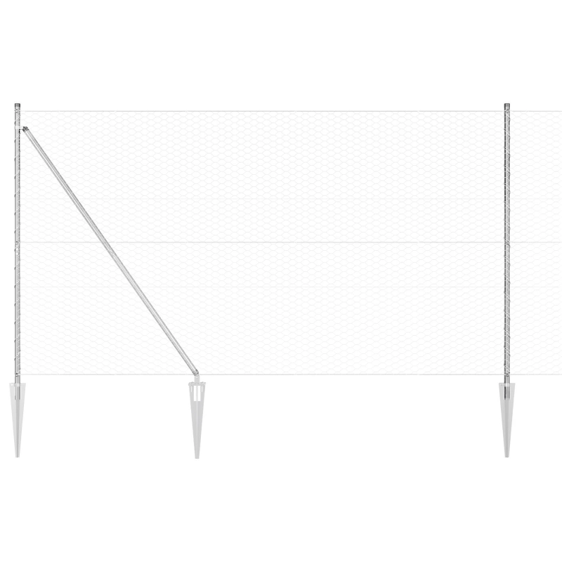 vidaXL Žoga āķis Sudraba 100 x 1,5 m ,36 mm siets, Tērauds