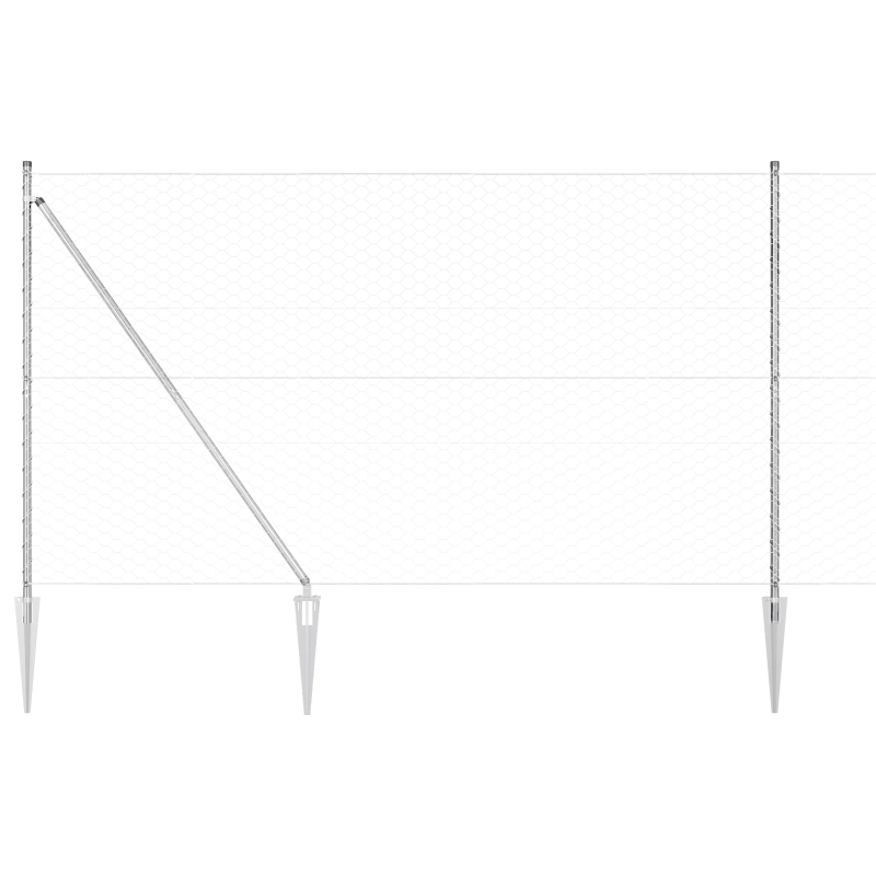 vidaXL Žoga āķis Sudraba 100 x 1,5 m ,50 mm siets, Tērauds