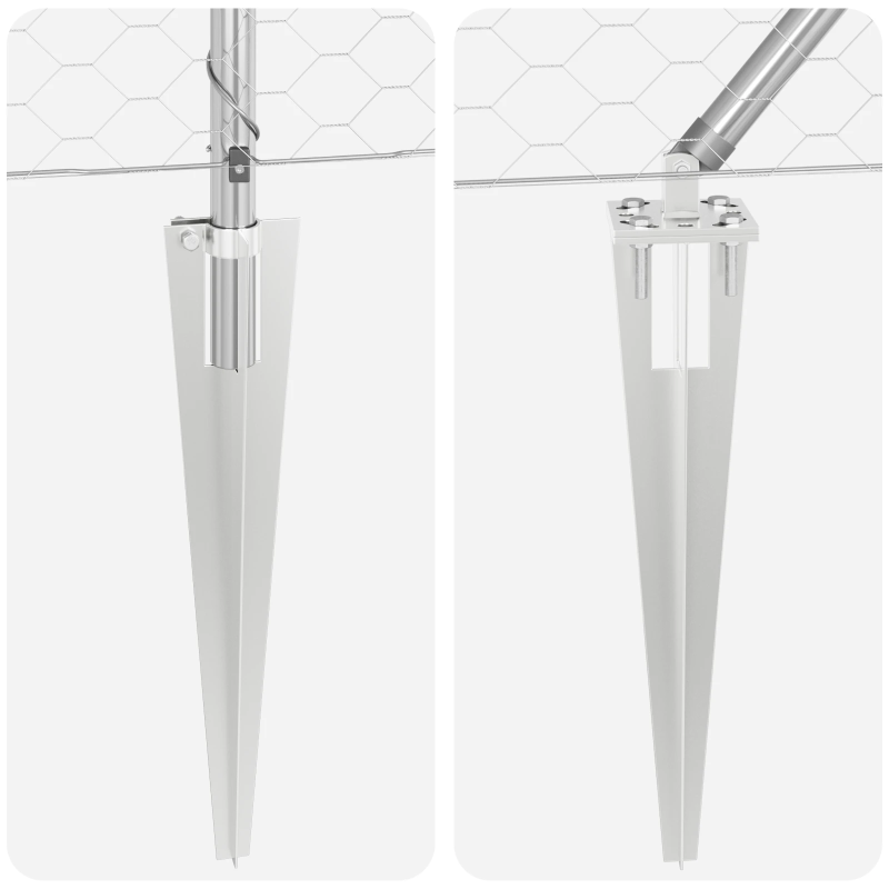 vidaXL Žoga āķis Sudraba 100 x 1,5 m ,50 mm siets, Tērauds