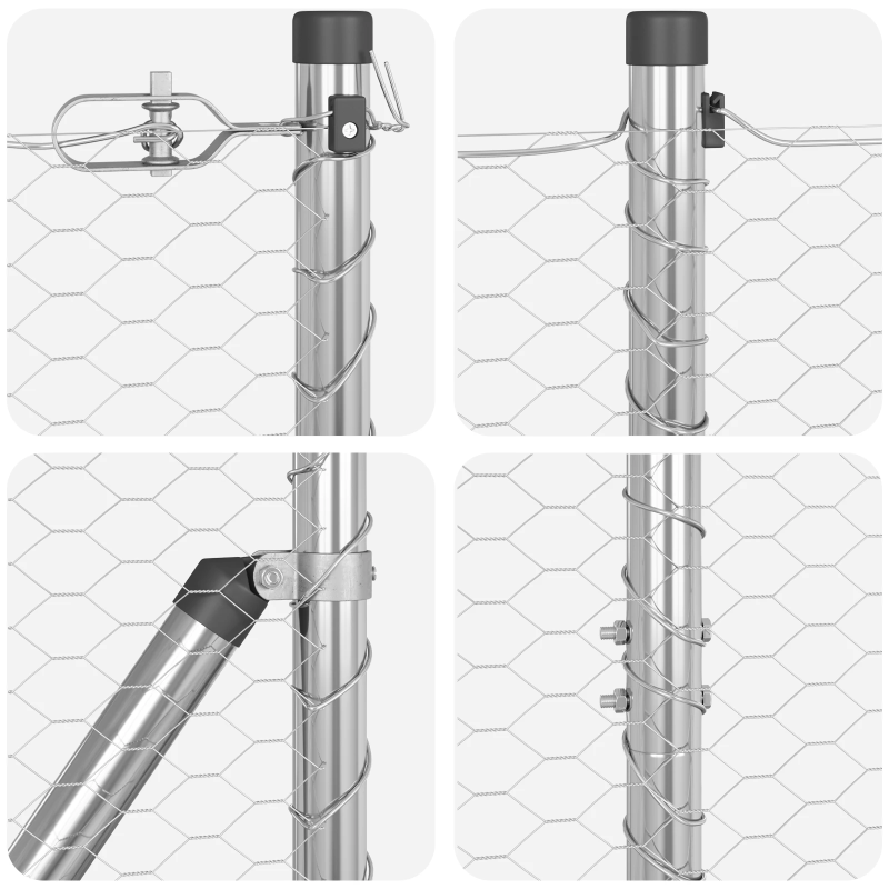 vidaXL Žogs ar stabiem. Sudraba 1.6 x 100 m PVC pārklāts tērauds